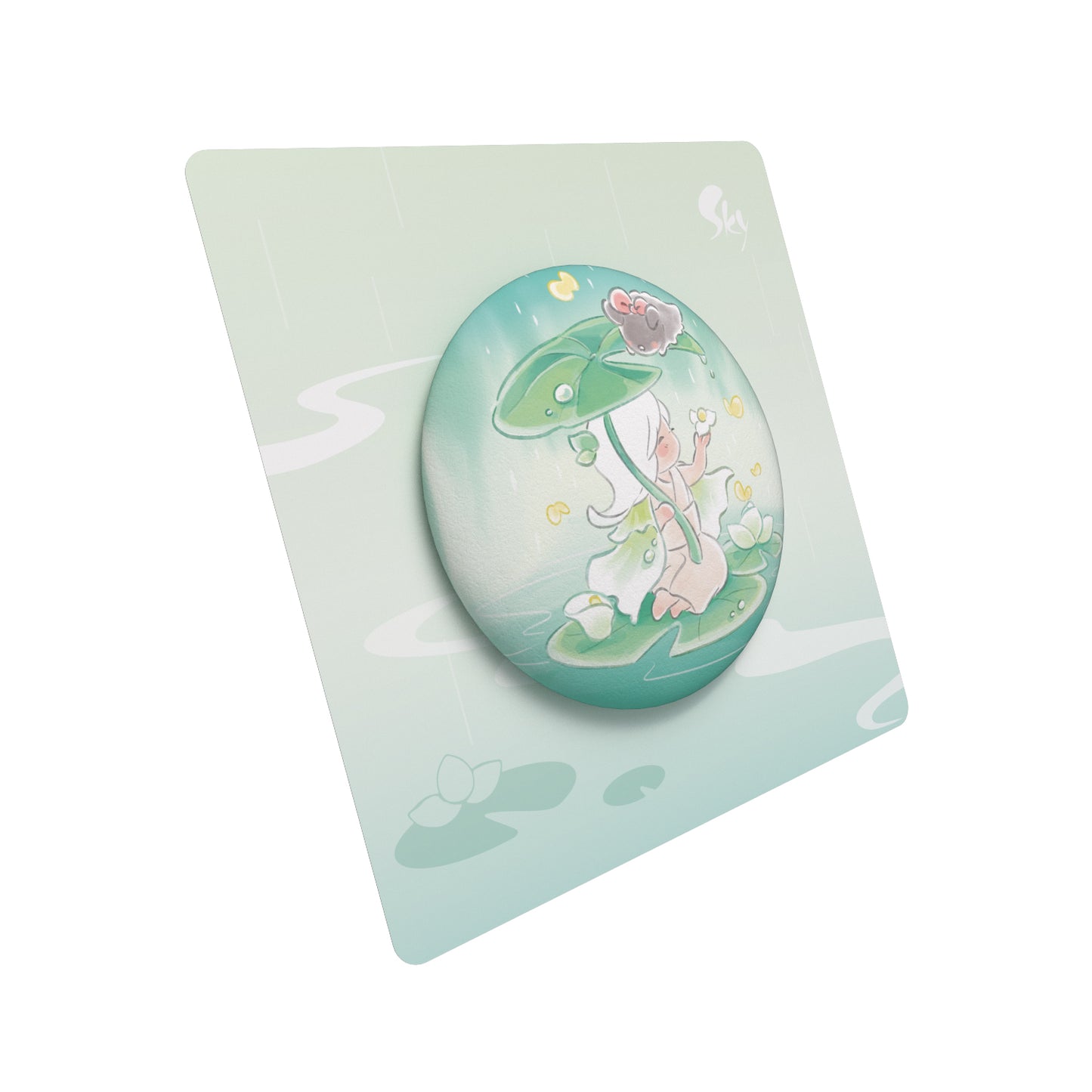 Sky Button Pin - Arum Lily