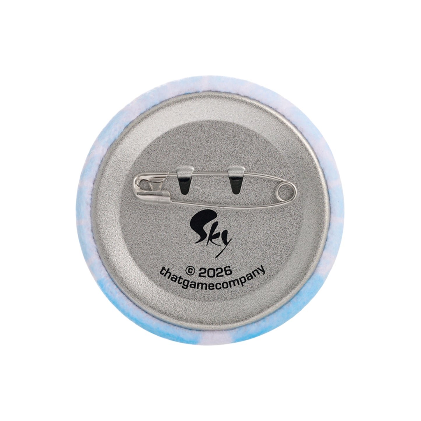 Sky Flocked Button Pin