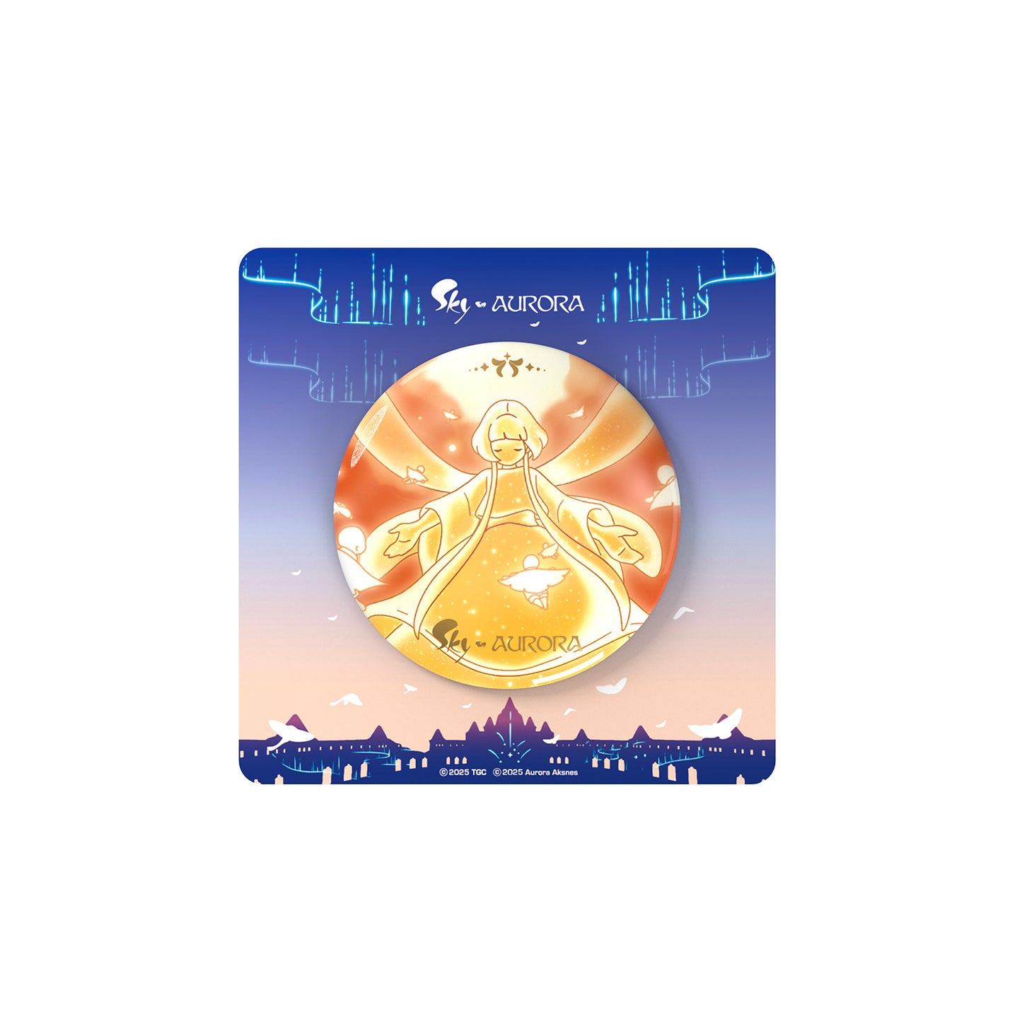 Sky x AURORA Button Pin I