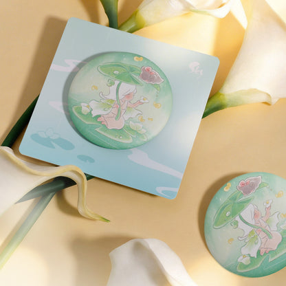 Sky Button Pin - Arum Lily