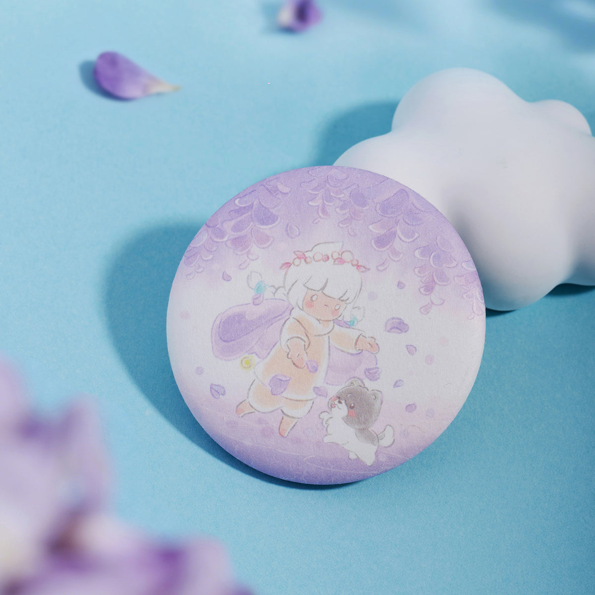 Sky Button Pin - Wisteria