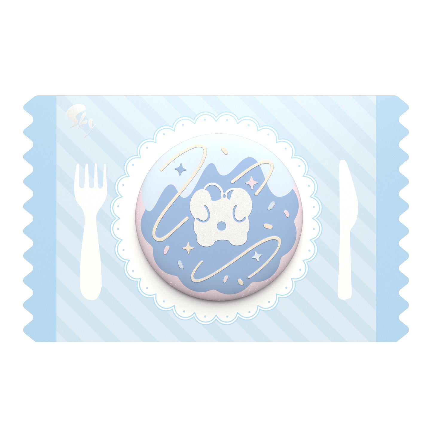 Sky Cookie Button Pin - Dark Dragon