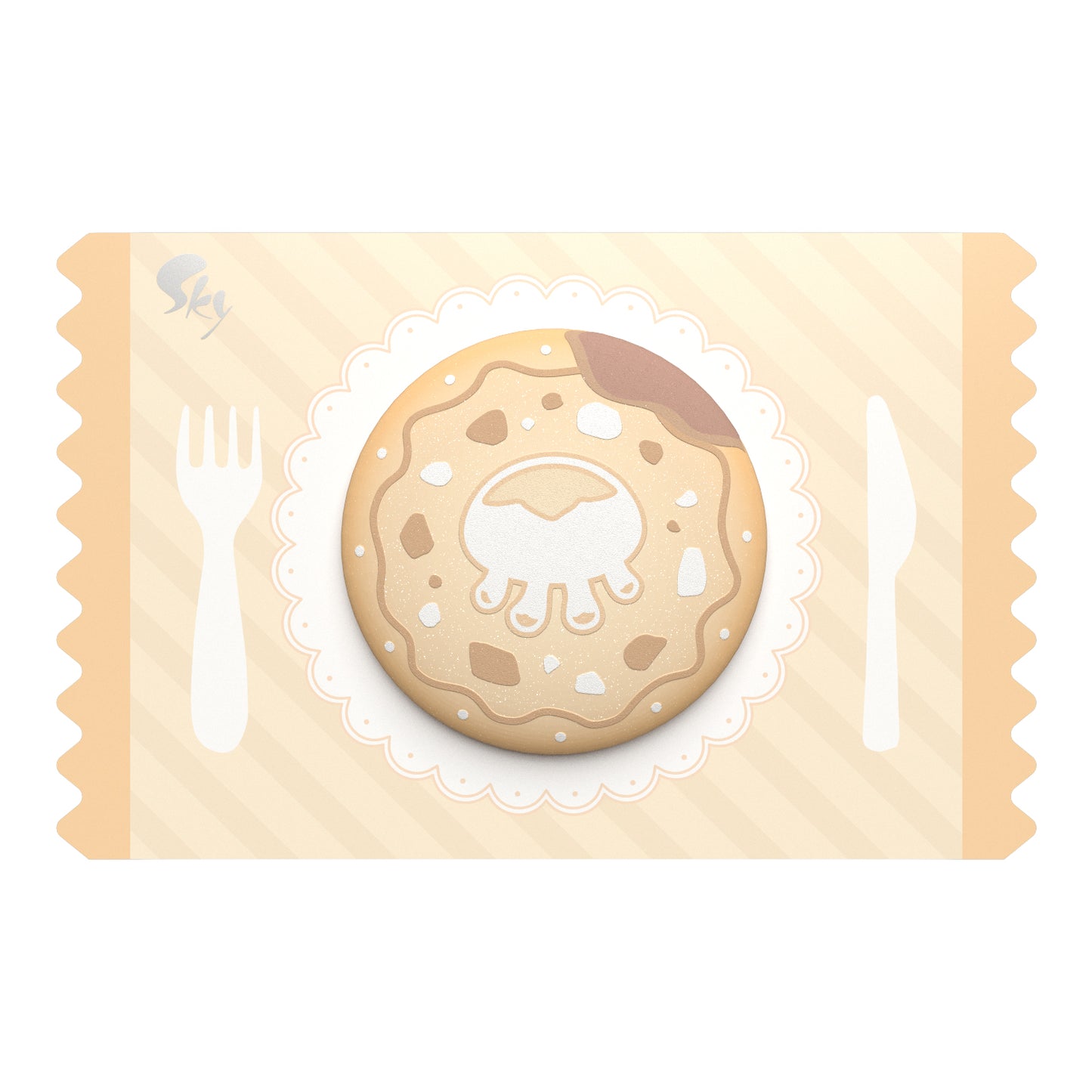 Sky Cookie Button Pin - Jellyfish