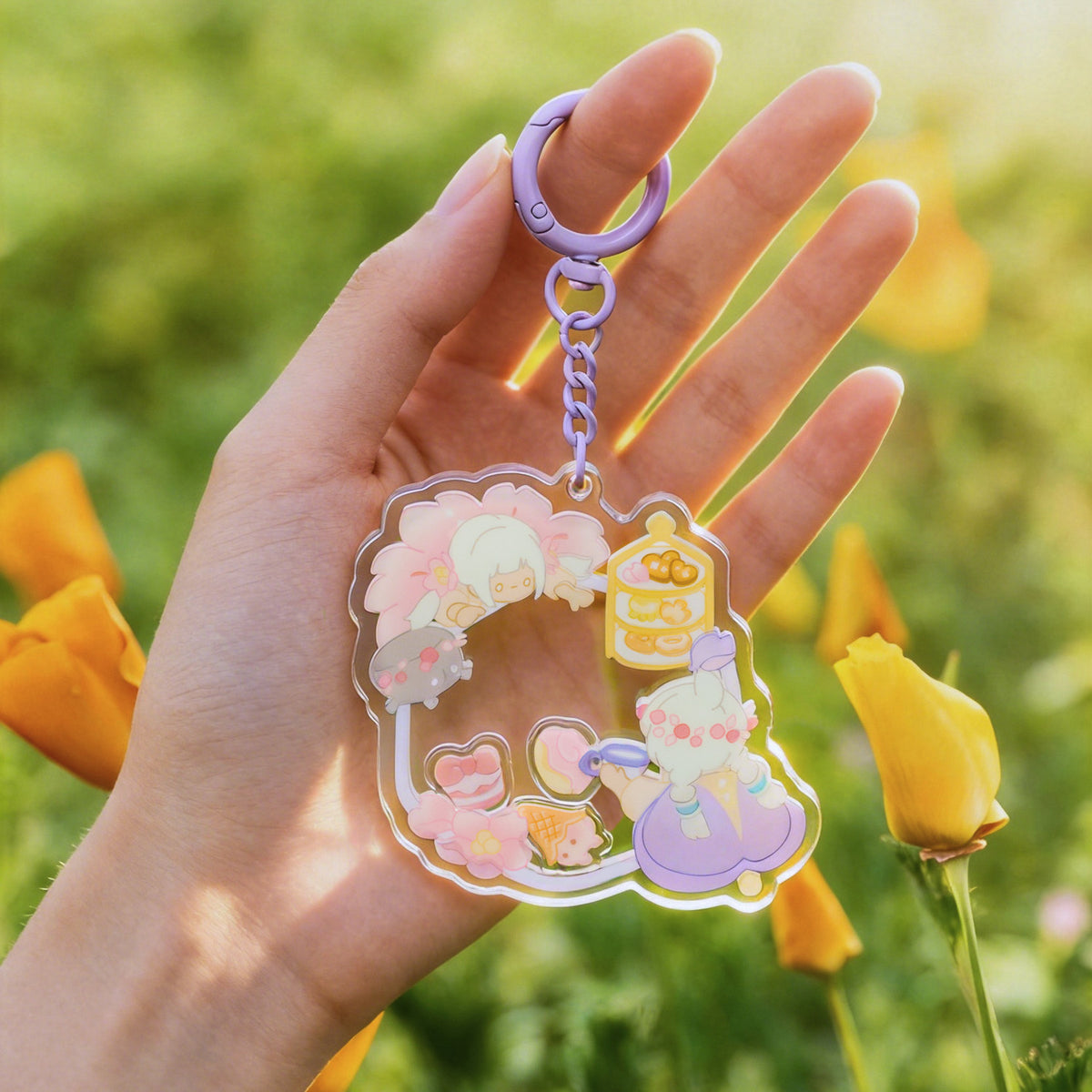 Sky Shaker Keychain Charm - Tea & Sweets