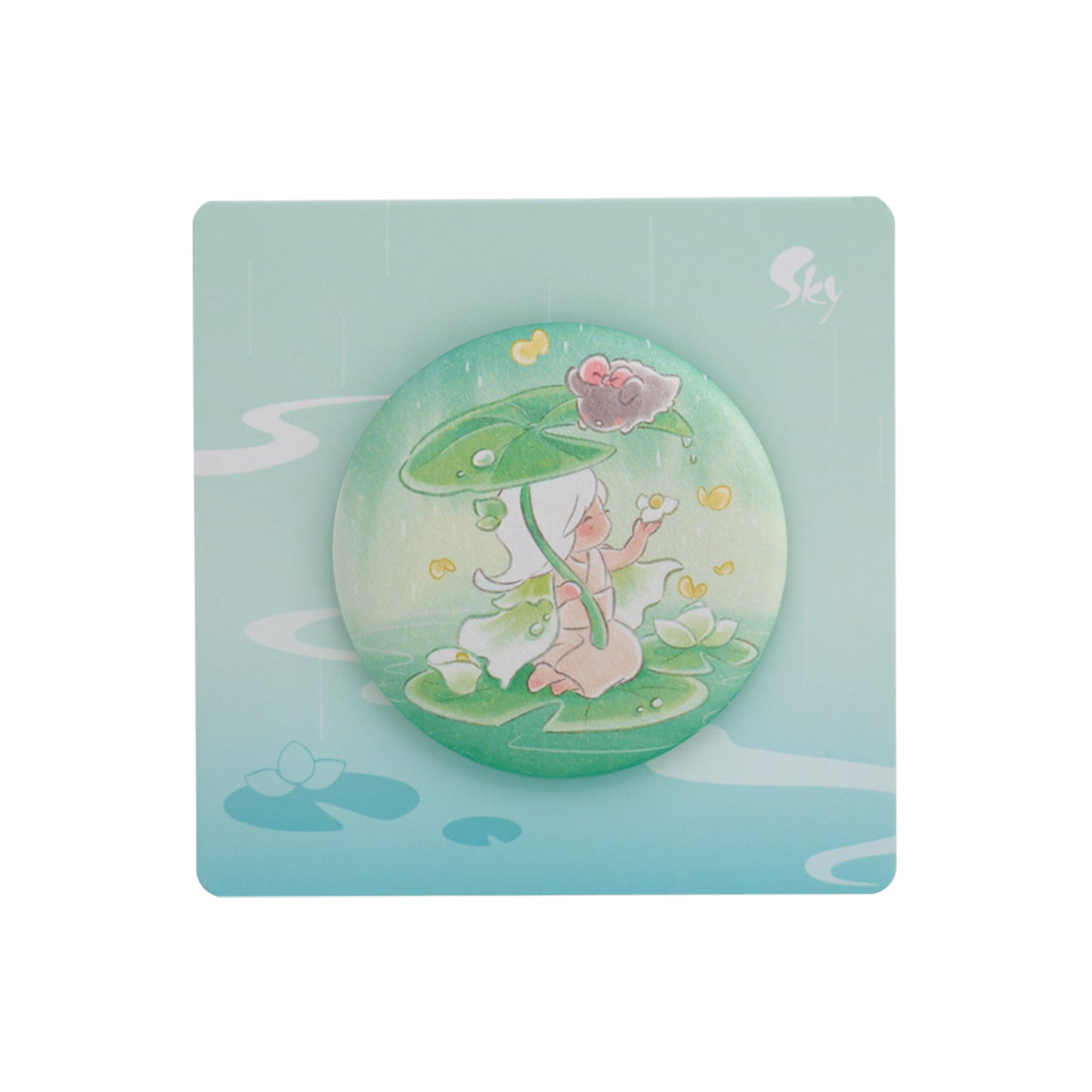 Sky Button Pin - Arum Lily