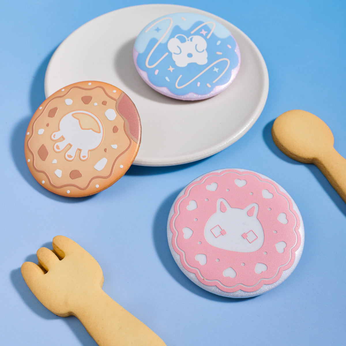 Sky Cookie Button Pin - Bunny