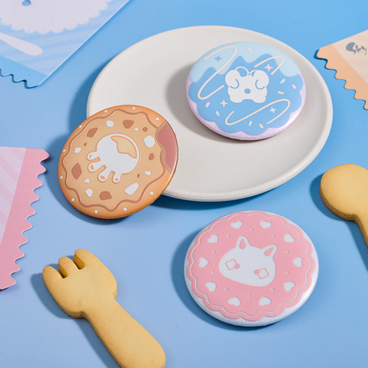 Sky Cookie Button Pin - Bunny
