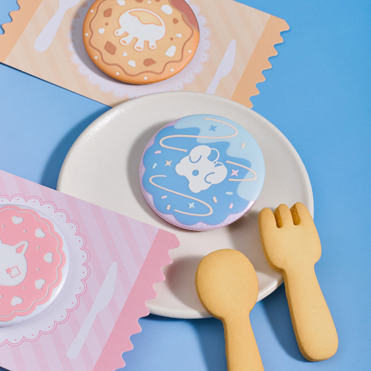 Sky Cookie Button Pin - Dark Dragon