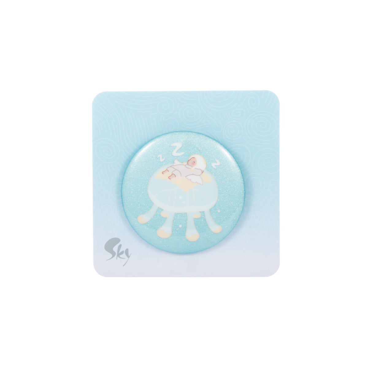 Sky Nap Time Button Pin