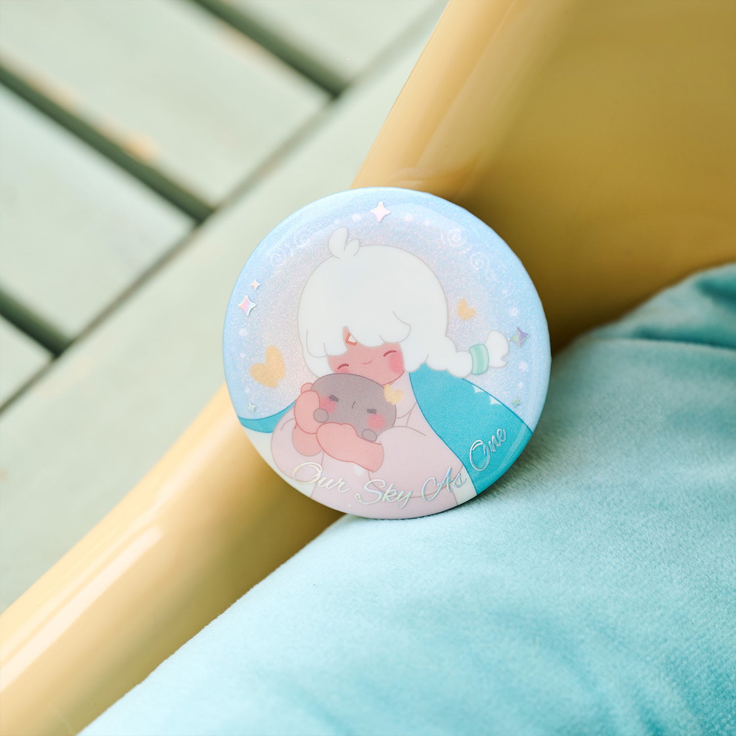 Sky Button Pin - Snuggle