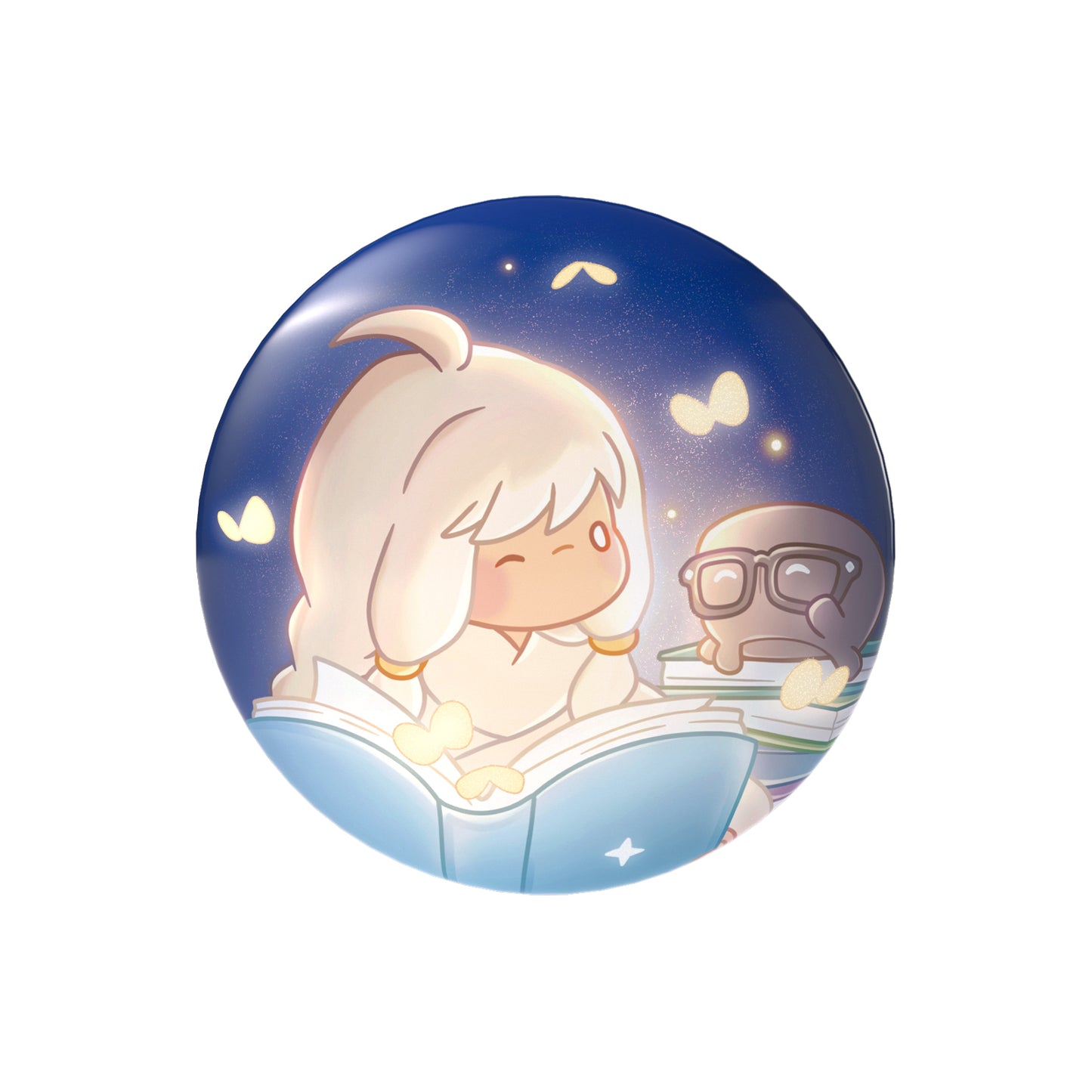 Sky Button Pin - Timid Bookworm