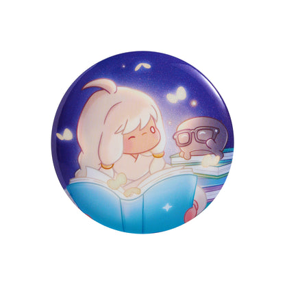 Sky Button Pin - Timid Bookworm