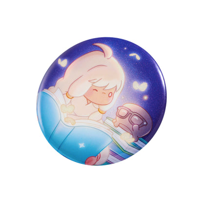 Sky Button Pin - Timid Bookworm