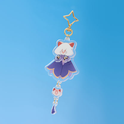 Sky Acrylic Wobbly Keychain - Weasel Mask