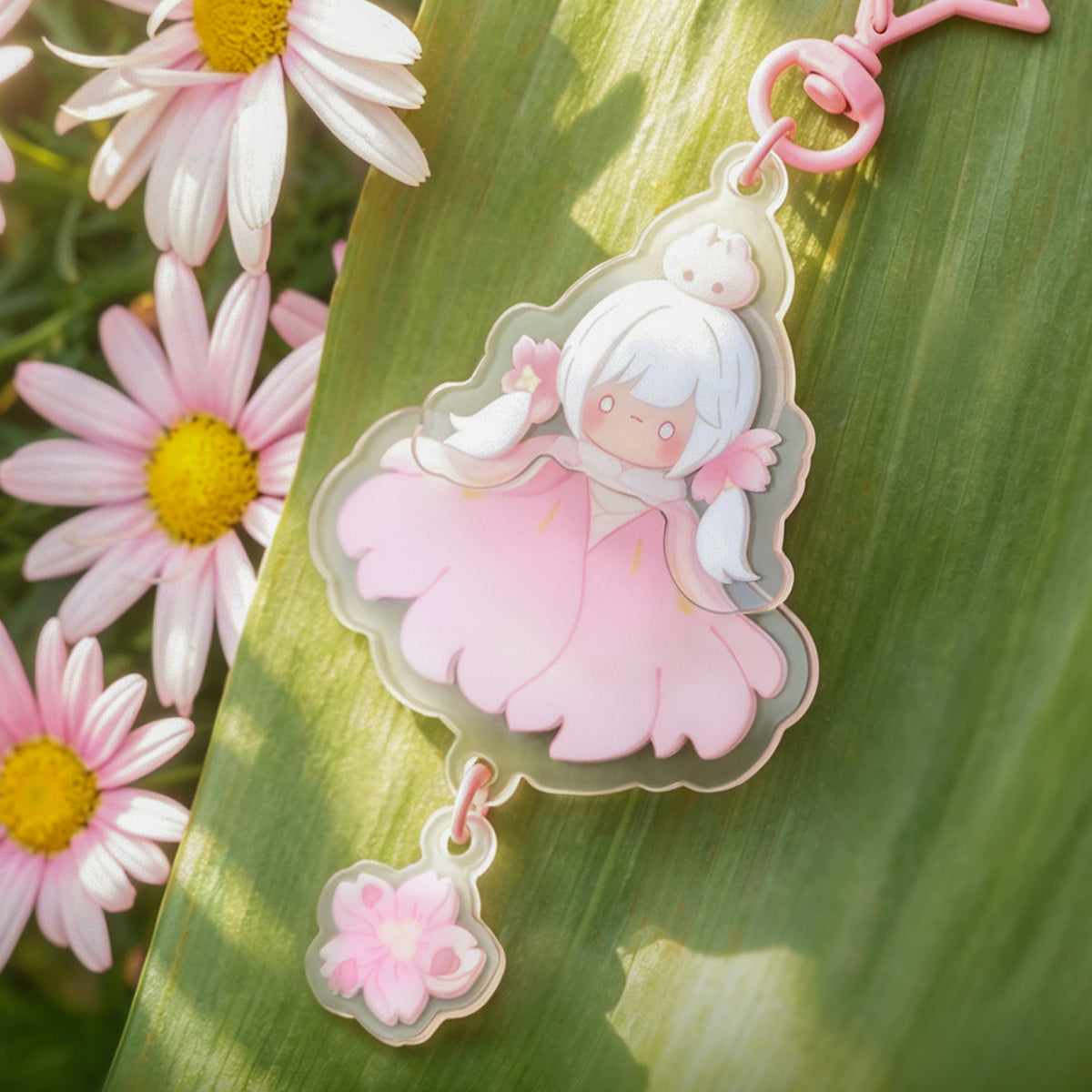 Sky Acrylic Wobbly Keychain - Cherry Blossom