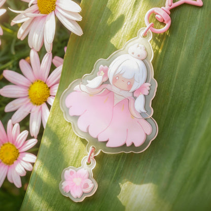 Sky Acrylic Wobbly Keychain - Cherry Blossom