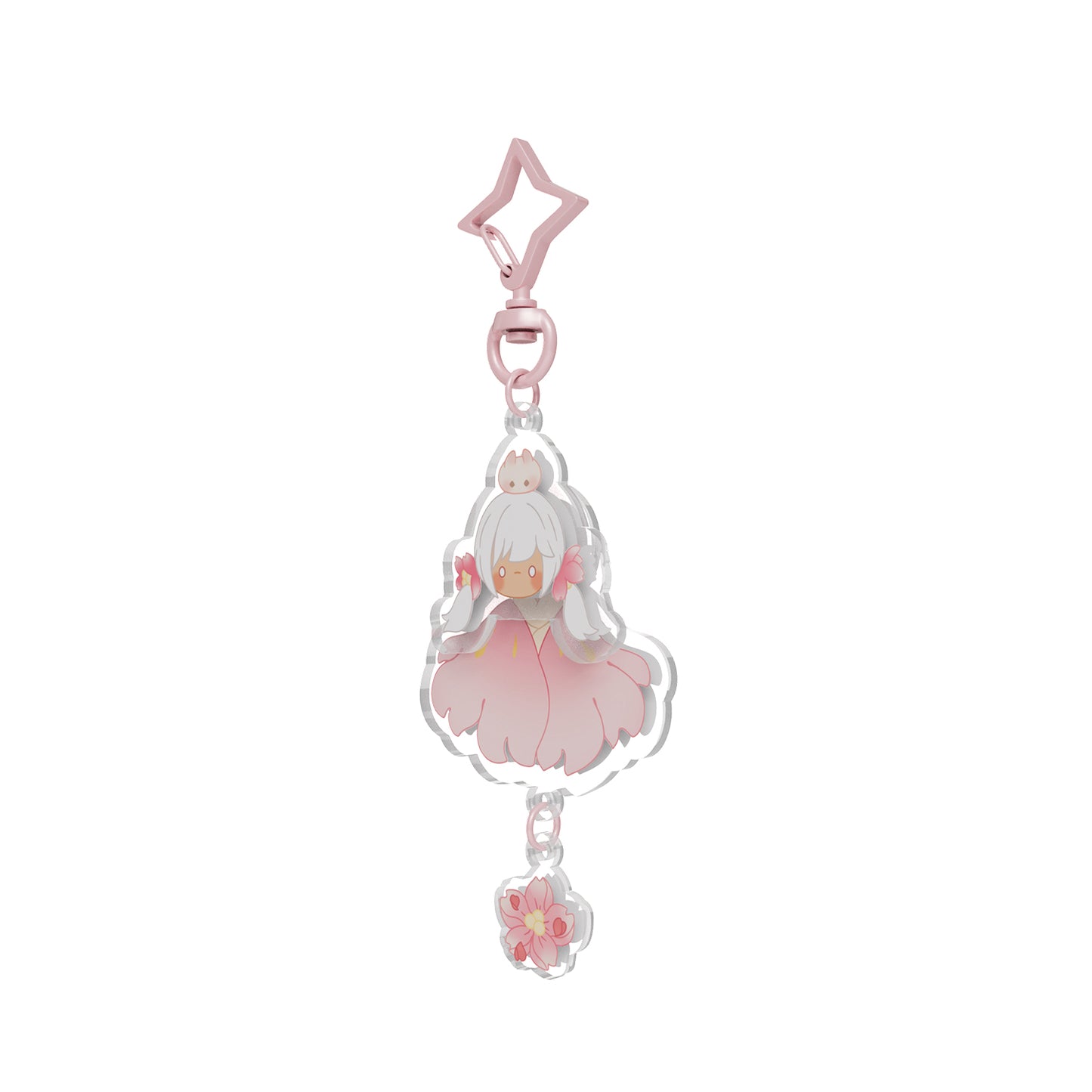Sky Acrylic Wobbly Keychain - Cherry Blossom