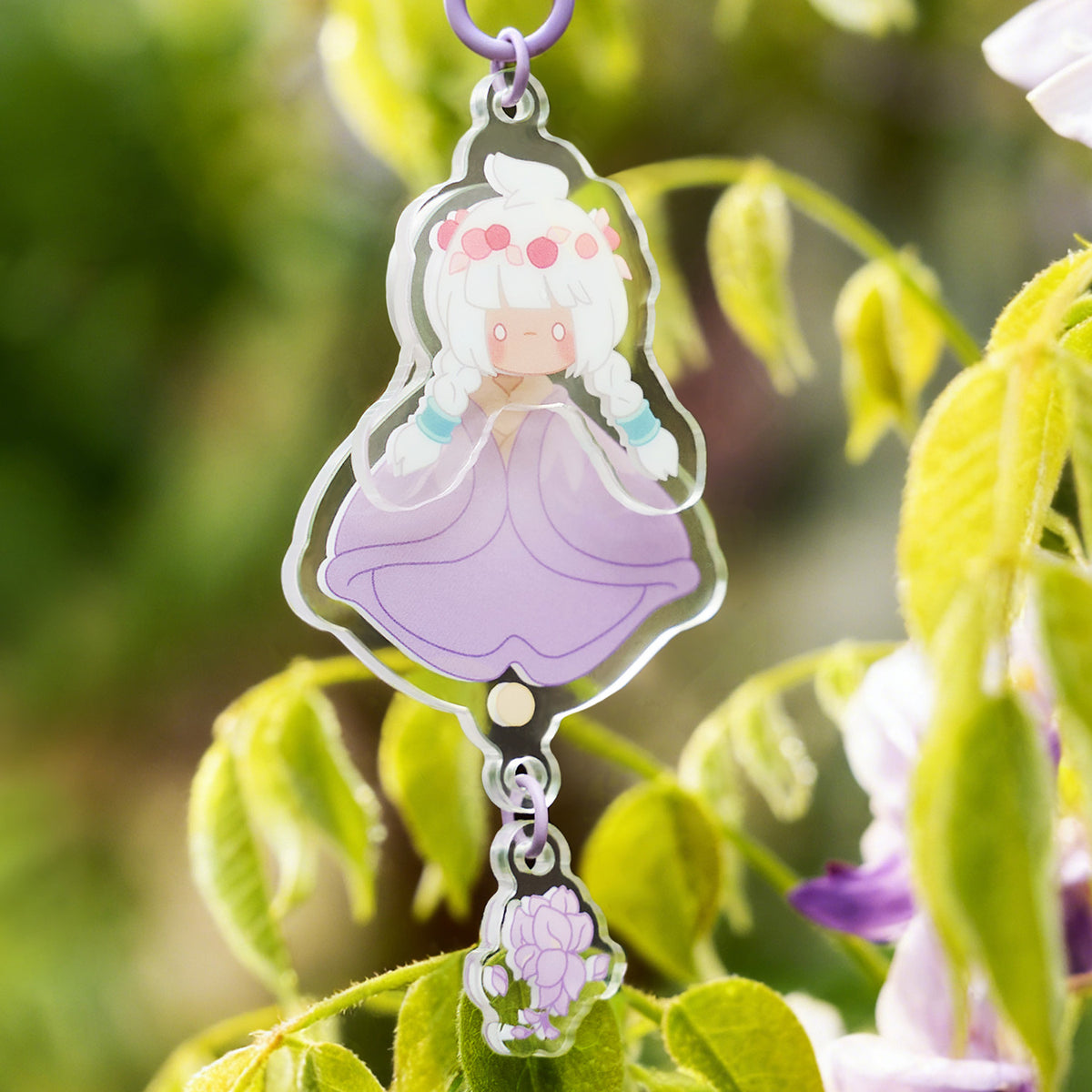 Sky Acrylic Wobbly Keychain - Wisteria