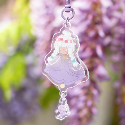Sky Acrylic Wobbly Keychain - Wisteria