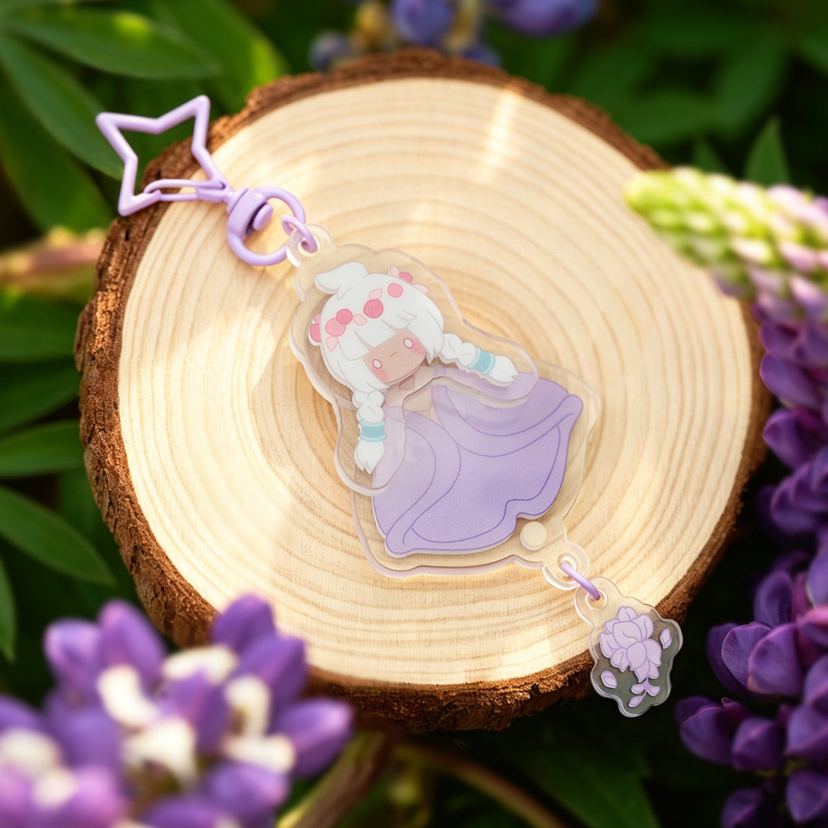 Sky Acrylic Wobbly Keychain - Wisteria