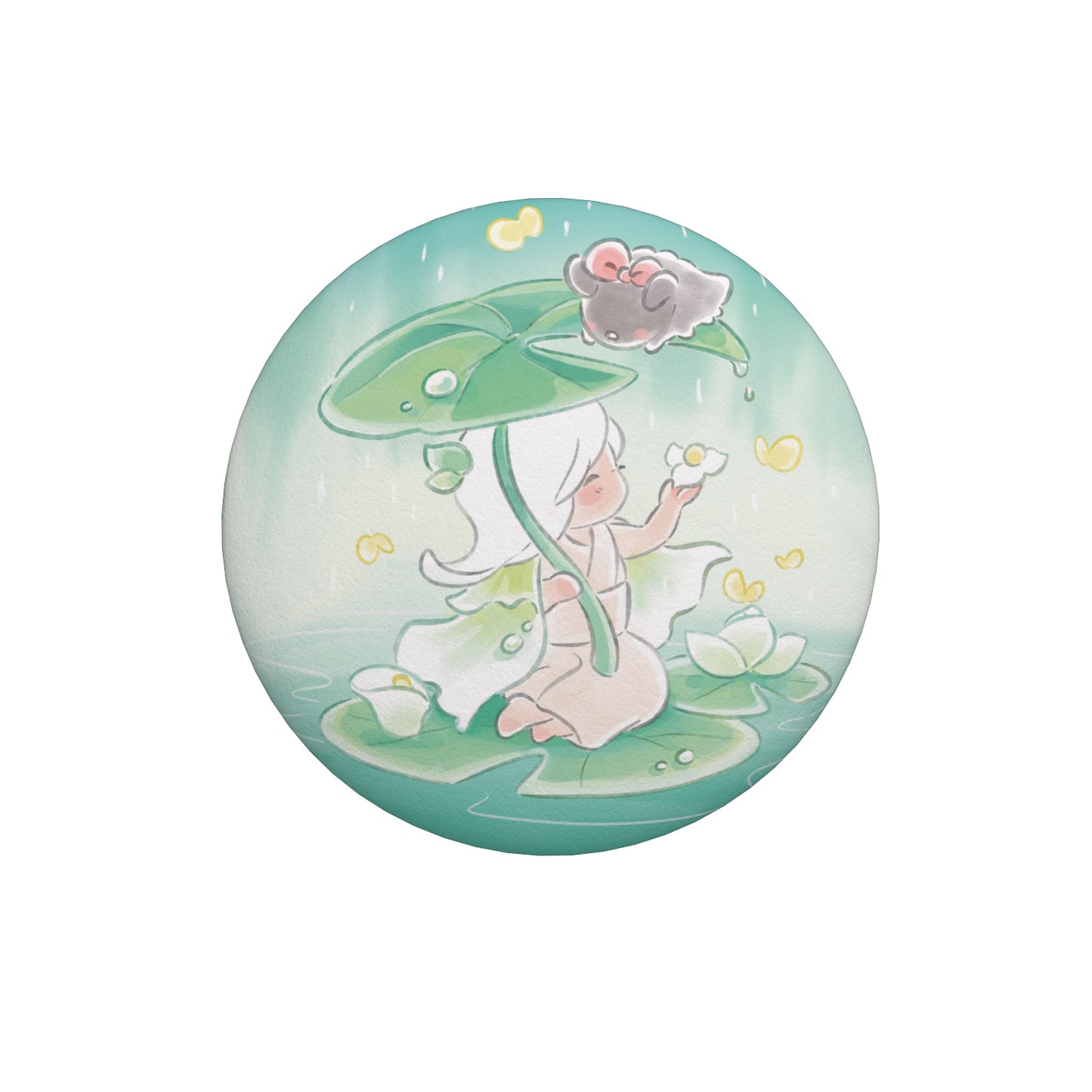Sky Button Pin - Arum Lily