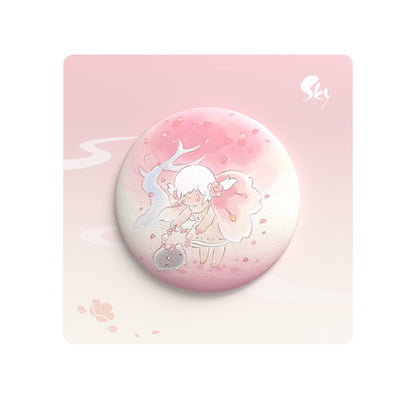 Sky Button Pin - Cherry Blossom