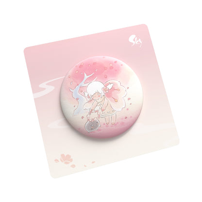 Sky Button Pin - Cherry Blossom
