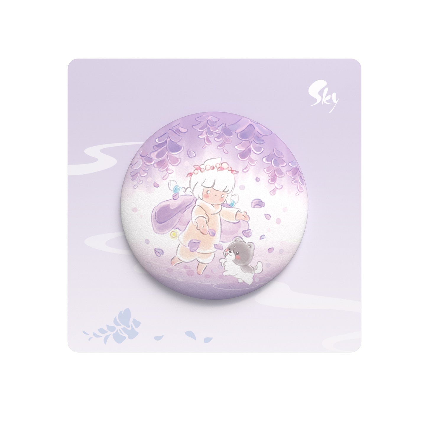 Sky Button Pin - Wisteria