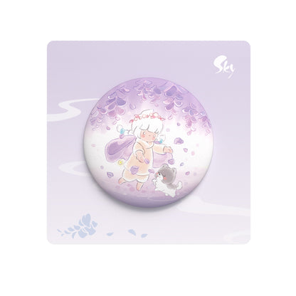 Sky Button Pin - Wisteria