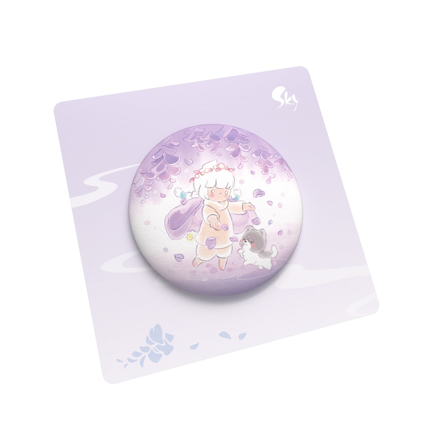 Sky Button Pin - Wisteria