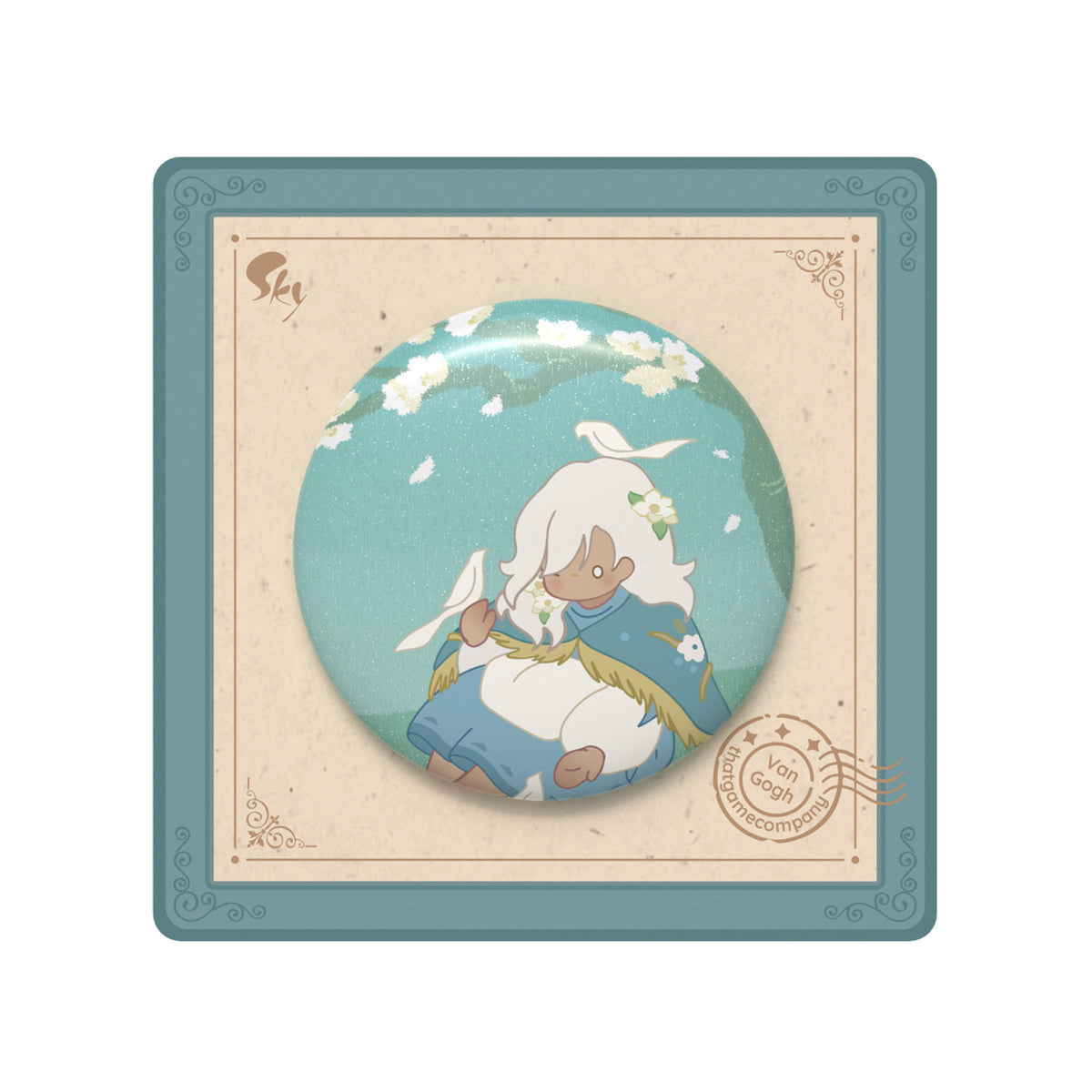 Sky Button Pin