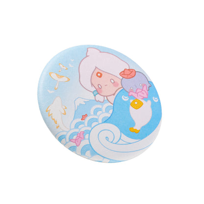 Sky Button Pin - Light and Ripples