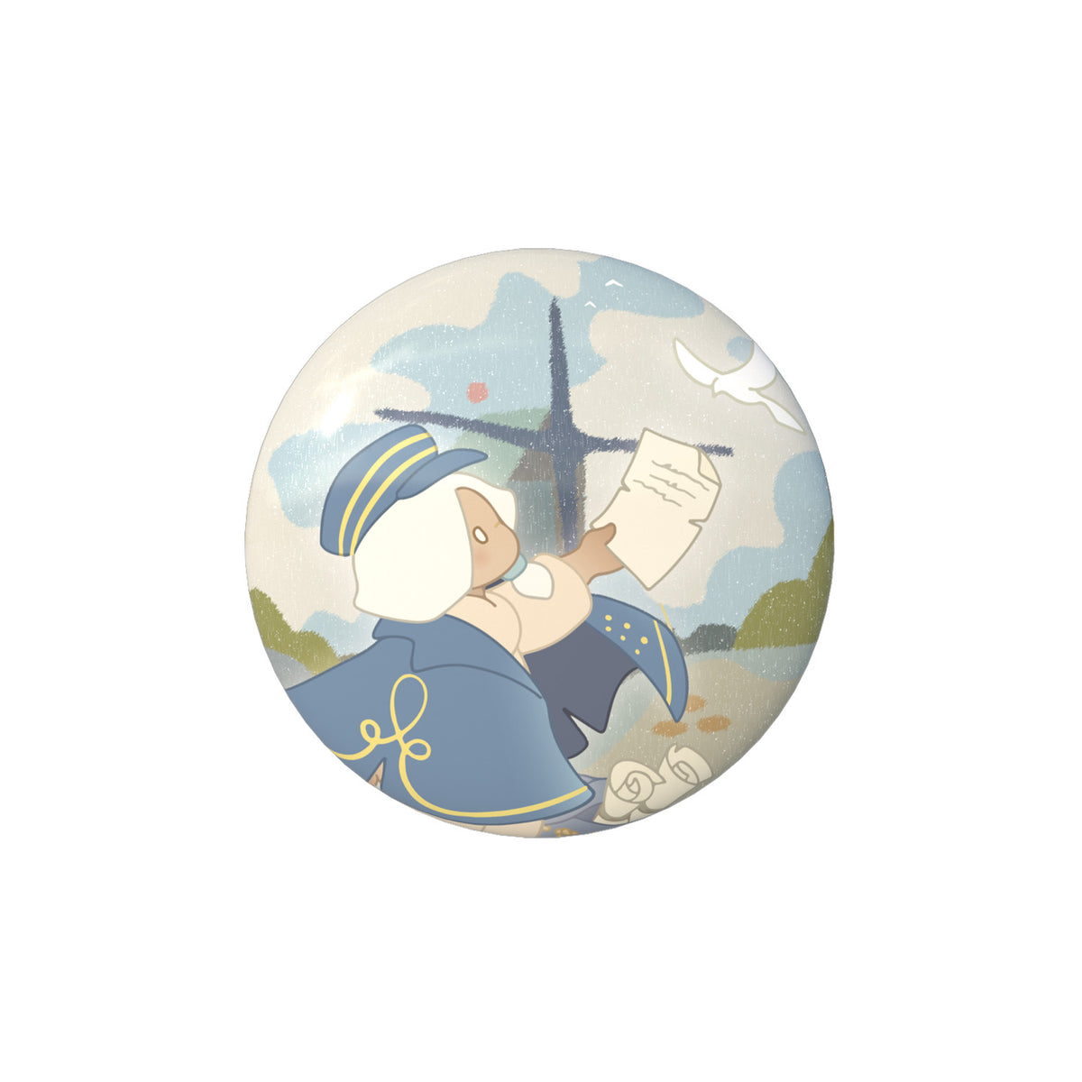 Sky Button Pin