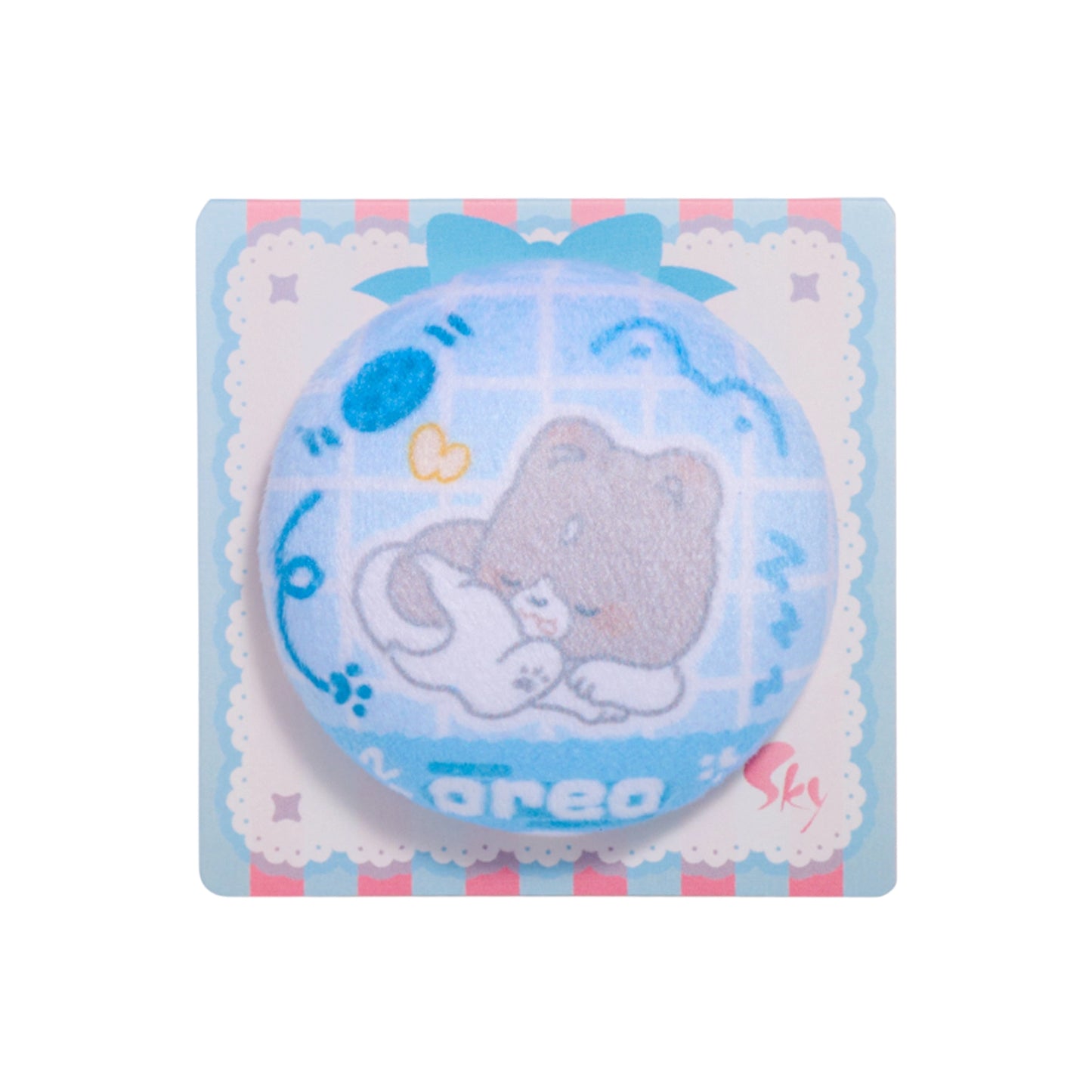 Sky Flocked Button Pin